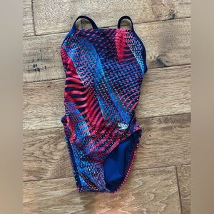Speedo Red and Blue One Piece Swimwear